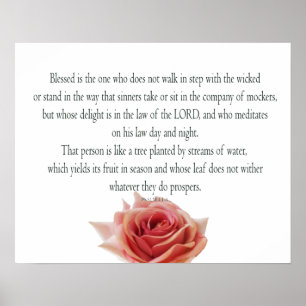 Psalm 1, Gesetz Tag und Nacht, Wasserströme, Poster