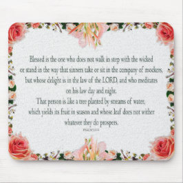 Psalm 1, Lilienöl floral, nicht in den Wickern lau Mousepad