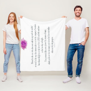 Psalm 1 Schrift Kunst - Gesegnet und gerecht Fleecedecke