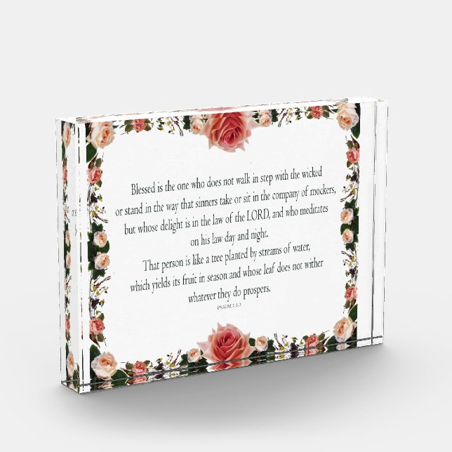 Psalm 1 with Flower Borders Fotoblock (Links)
