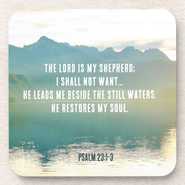 Psalm 23 1-3 Der Herr ist mein Hirte Getränkeuntersetzer (Vorderseite)