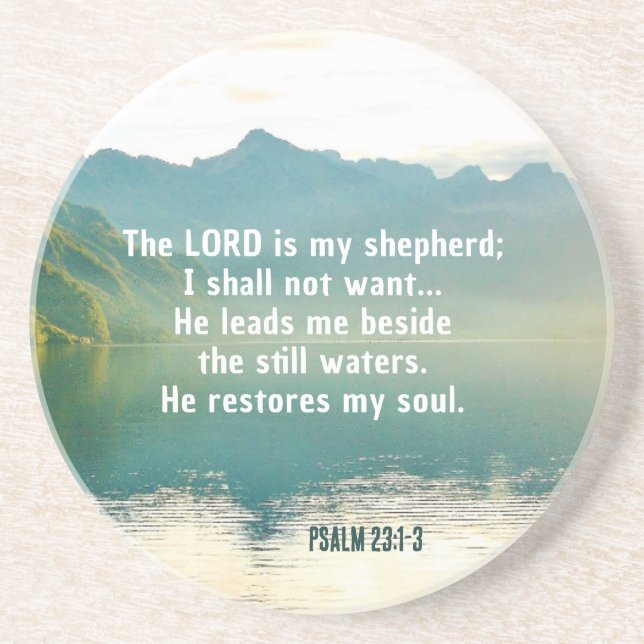 Psalm 23 1-3 Der Herr ist mein Hirte Getränkeuntersetzer (Vorne)