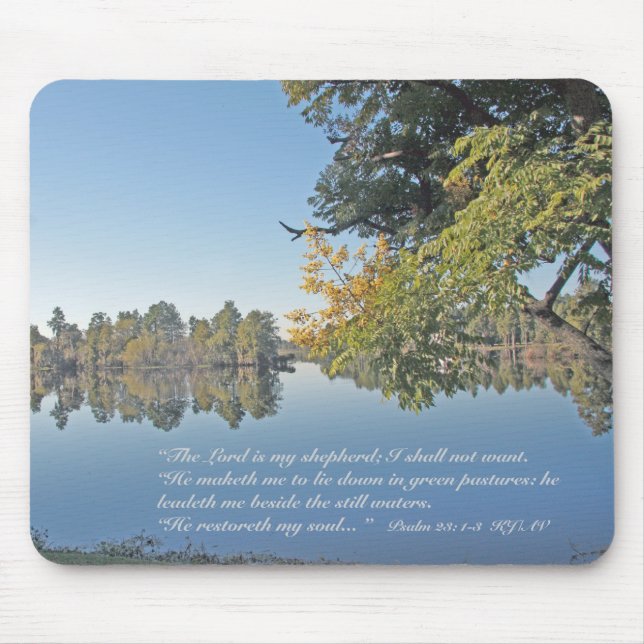 Psalm-23:1 - 3 Schrift Mousepad (Vorne)