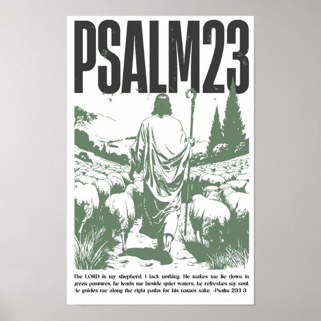 Psalm 23:1-3 “The Lord Is My Shepherd” Poster (Vorne)