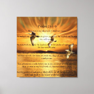 Psalm-23:1 - 6 der Lord Is My Shepard Leinwanddruck