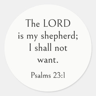 Psalm 23:1 Bibelvers, ermutigende Schrift, Runder Aufkleber