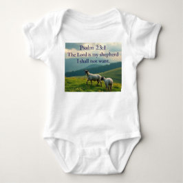 Psalm 23:1 Bible Verse Baby Bodysuit Strampler