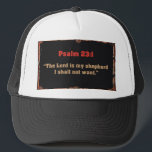 Psalm 23:1 Bible Verse Christian Trucker Hat Truckerkappe<br><div class="desc">Psalm 23:1
“The Lord is my shepherd; I shall not want.”</div>