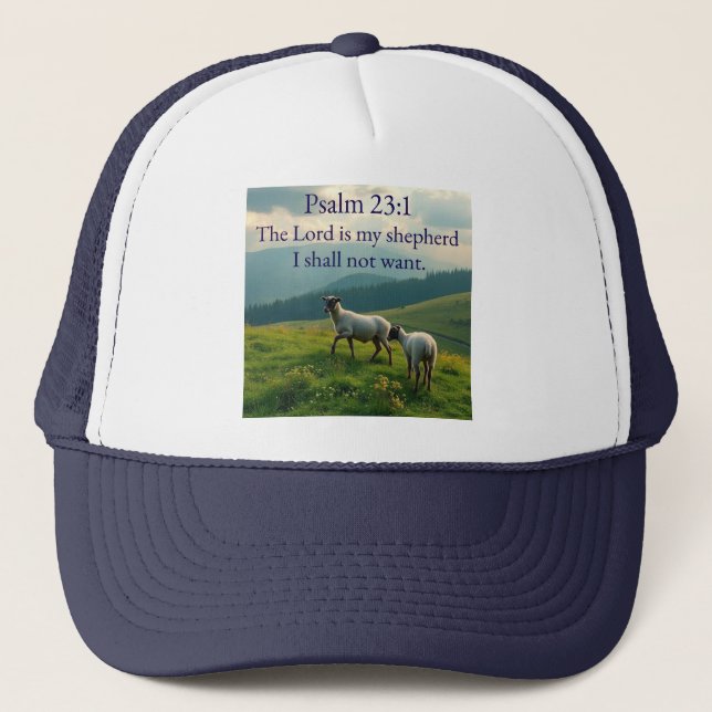 Psalm 23:1 Bible Verse Trucker Hat Truckerkappe (Vorderseite)