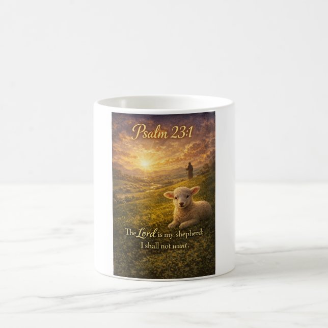 Psalm 23:1 Christliches Lamm-Kaffeetasse Kaffeetasse (Mittel)