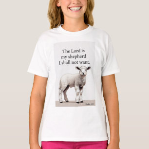 Psalm 23:1 Christliches Lamm Mädchen T-Shirt