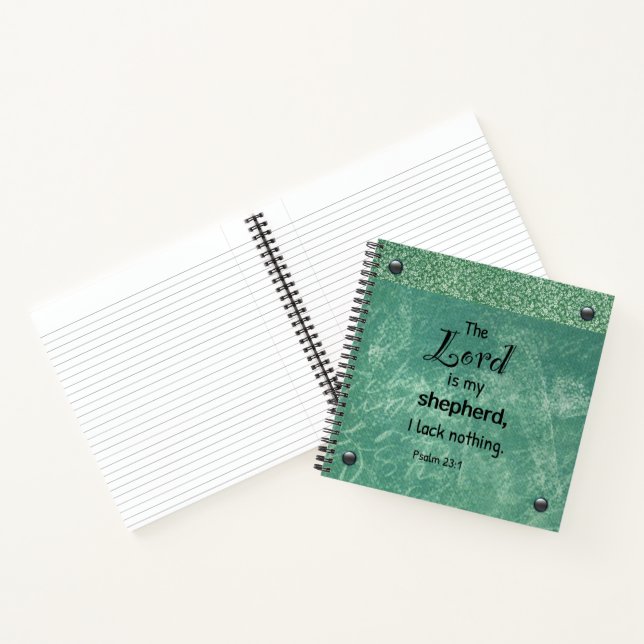 Psalm 23:1 Christliches Typografie-Design Notizbuch (Innenseite)