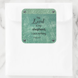 Psalm 23:1 Christliches Typografie-Design Quadratischer Aufkleber