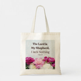 Psalm 23:1 Der Herr ist mein Schäferhund, floral Tragetasche