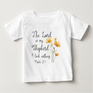 Psalm 23:1 Der Herr ist meine Hirtengelbe Blume Baby T-shirt