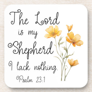 Psalm 23:1 Der Herr ist meine Hirtengelbe Blume Getränkeuntersetzer
