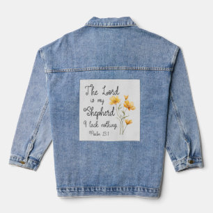 Psalm 23:1 Der Herr ist meine Hirtengelbe Blume Jeansjacke
