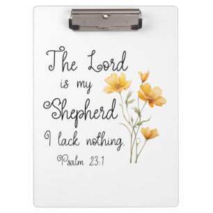 Psalm 23:1 Der Herr ist meine Hirtengelbe Blume Klemmbrett
