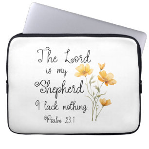 Psalm 23:1 Der Herr ist meine Hirtengelbe Blume Laptopschutzhülle