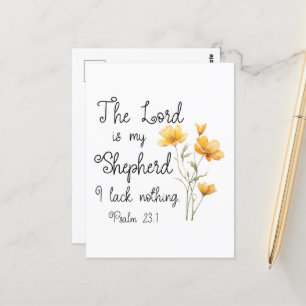 Psalm 23:1 Der Herr ist meine Hirtengelbe Blume Postkarte
