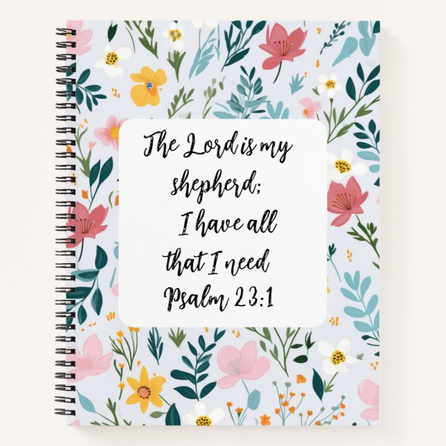 Psalm 23:1 Floral Journal Notizbuch (Vorderseite)