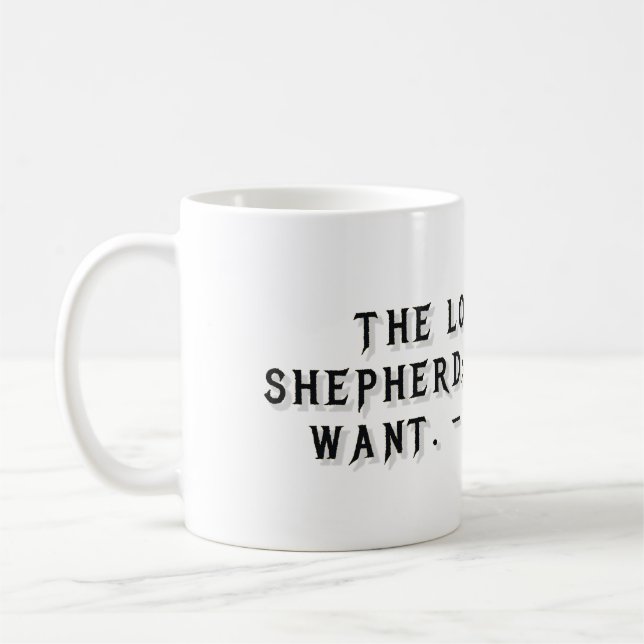 Psalm 23:1 Geschenktasse Kaffeetasse (Links)