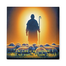 Psalm 23:1 Herr als Hirte Quadratischer Magnet