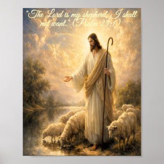 Psalm 23:1 Jesus als Hirte Poster