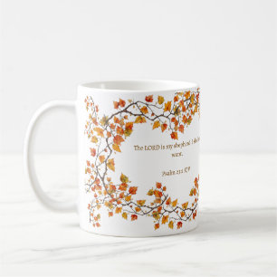 Psalm 23 1 KJV Der Herr ist mein Hirte Herbstkranz Kaffeetasse