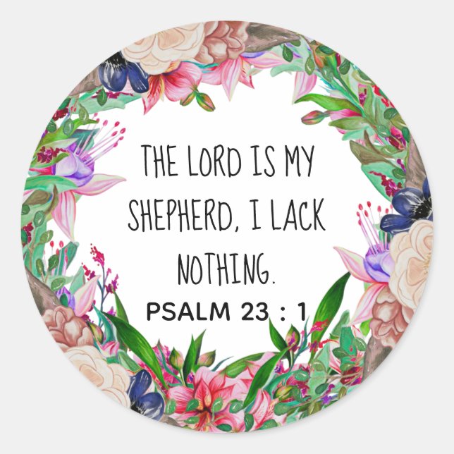 Psalm 23 : 1 - Rundaufkleber Runder Aufkleber (Vorderseite)