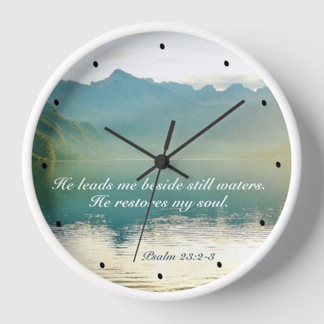 Psalm 23 2-3 Er führt mich neben noch Wasser Uhr (Vorderseite)