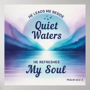 Psalm 23:2 Christliches Poster