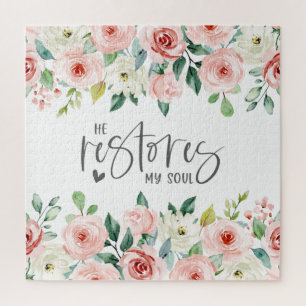 Psalm 23:3 Er restauriert mein Soul Bible Verse & 