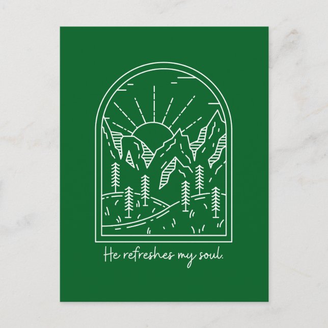 Psalm 23 3 Erfrischungen Soul Christlich Bibelvers Postkarte (Vorderseite)