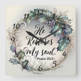 Psalm 23:3 quadratische wanduhr