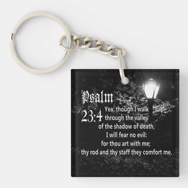 Psalm-23:4 Bibel-Vers-kundenspezifisches Schlüsselanhänger (Vorderseite)