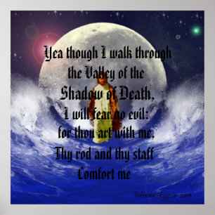 Psalm 23:4 Ja, obwohl ich durch das Tal von Poster