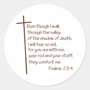 Psalm-23:4 Runder Aufkleber
