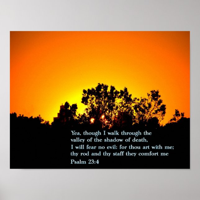 Psalm 23:4 Sonnenuntergang Poster (Vorne)