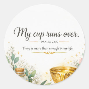 Psalm 23:5 Bibelvers, messianisch-jüdische Dekorat Runder Aufkleber