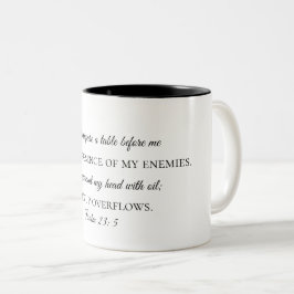 Psalm-23:5 Kaffee-Tasse Zweifarbige Tasse
