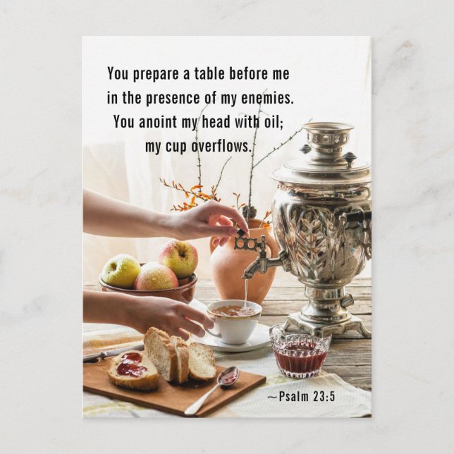 Psalm 23:5 Sie bereiten einen Tisch vor Postkarte (Vorderseite)