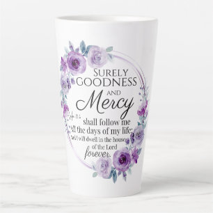 Psalm 23:6 Lila Blütenblüte Milchtasse