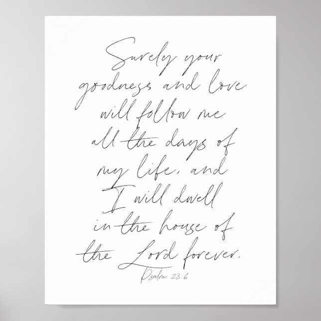 Psalm 23:6 Skript Poster (Vorne)