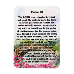 Psalm 23 Aquarellbrücke, rosa Blume Magnet