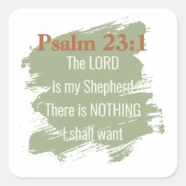 Psalm 23 Aufkleberbogen  Quadratischer Aufkleber