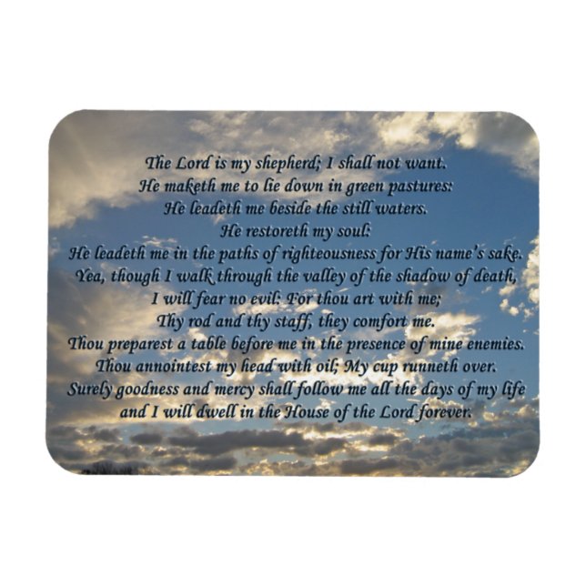 Psalm 23 Beautiful Bible Verse Christlich Magnet (Horizontal)