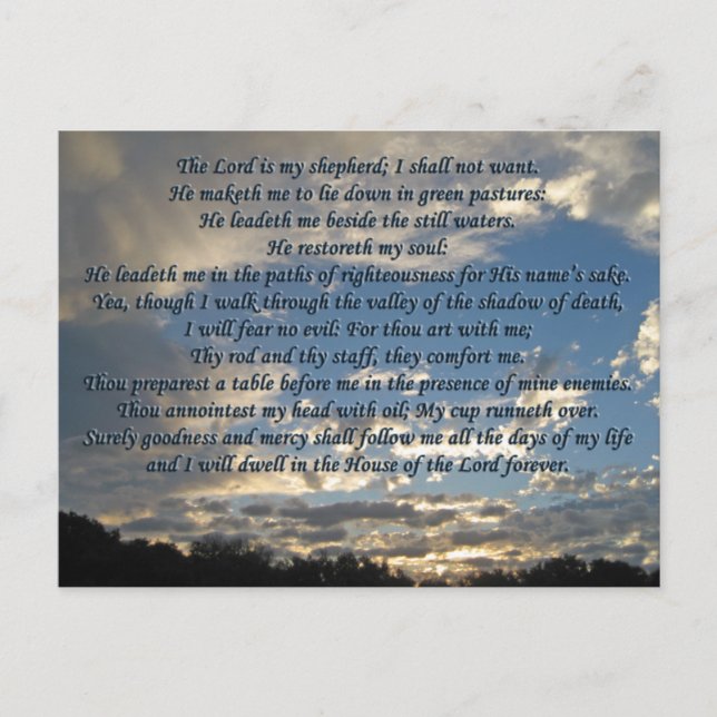 Psalm 23 Beautiful Bible Verse Christlich Postkarte (Vorderseite)