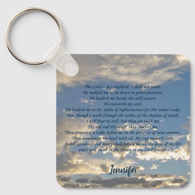 Psalm 23 Beautiful Christian Bible Verse Custom Schlüsselanhänger (Vorderseite)