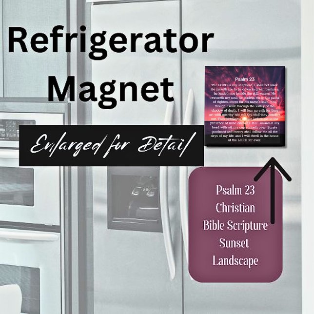 Psalm 23 Bibel Verse Sonnenuntergang Baum Magnet (Von Creator hochgeladen)